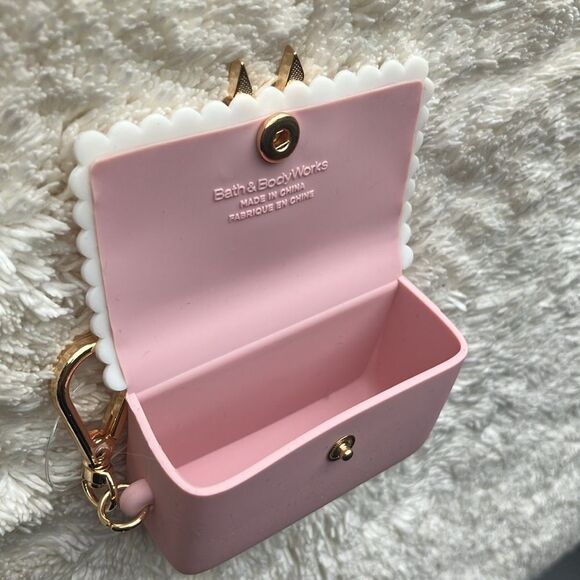 Bath and Body Works Pink and White Bow Keychain Pouch - Picture 2 of 2